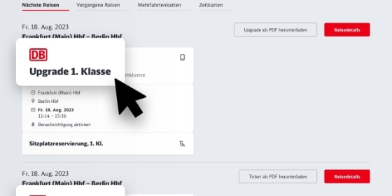 Bahncard 100 2 Klasse Auf 1 Klasse Upgraden 1. Klasse-Upgrade im Fernverkehr